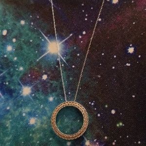 Sterling Silver Genuine Diamond chip necklace